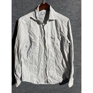 Carroll & Co Shirt Mens Large White Button Up Long Sleeve Made In Italy Casual